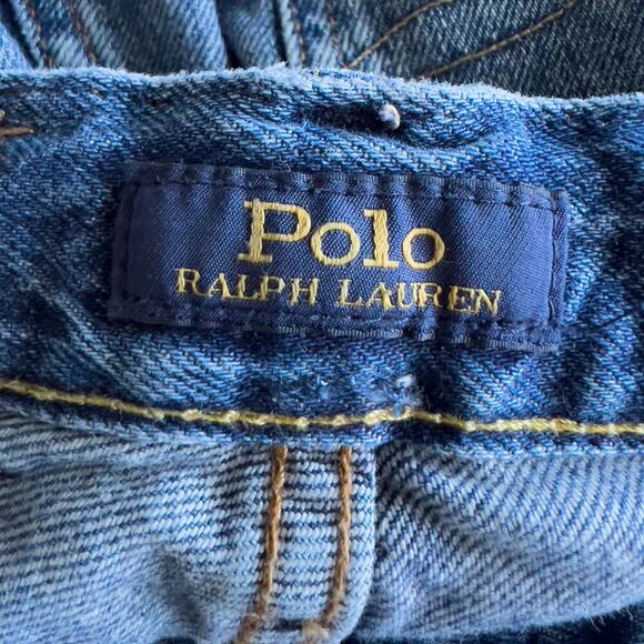 Polo Ralph Lauren Short Boys Youth 8 Denim Jeans Paint Splattered Blue Sullivan - Picture 9 of 12